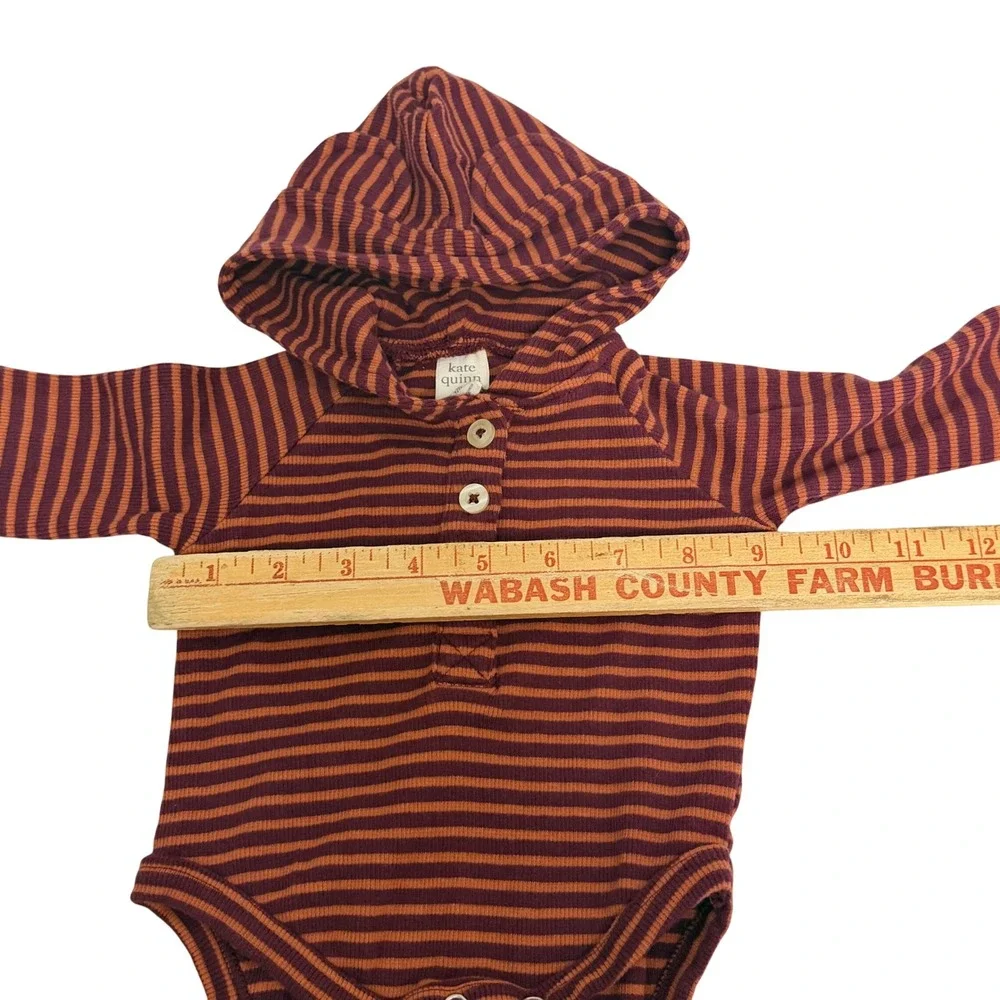 Kate Quinn Baby 0-3M Organic Cotton Ribbed Hooded Bear Ear Bodysuit Pants Set